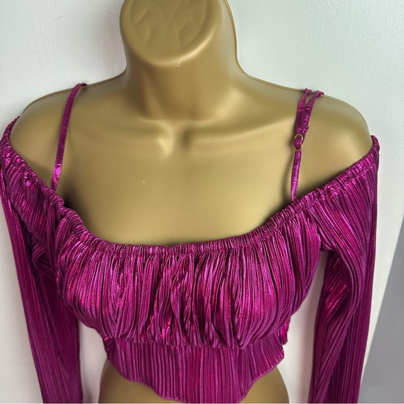 REVOLVE X House of Harlow 1960 Sydelle Cropped Barbie Core Top Fuchsia Size XS - Picture 14 of 16